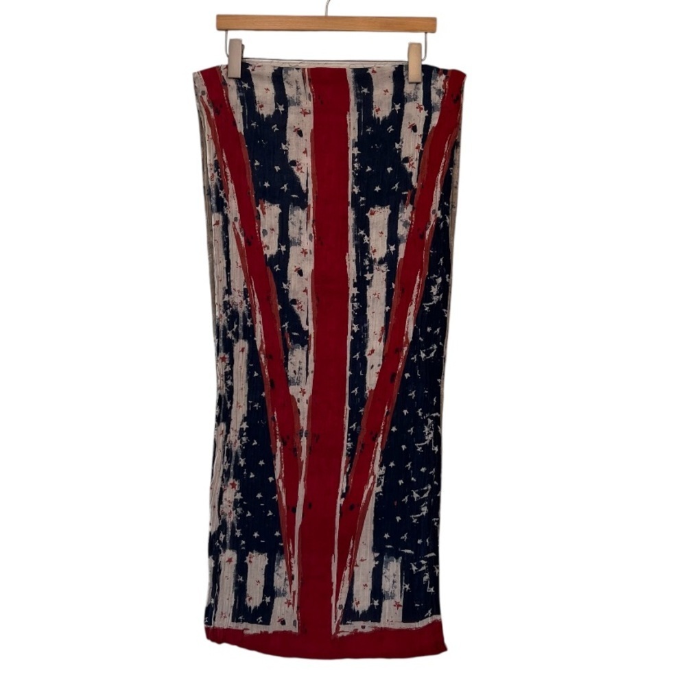 Twiggy by London Infiniti Distressed Americana Flag Print Infinity Scarf - Picture 5 of 11